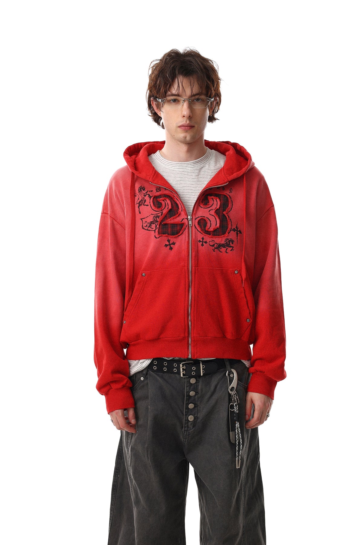 Madxmarx Gradient Graphic Zip-Up Hoodie