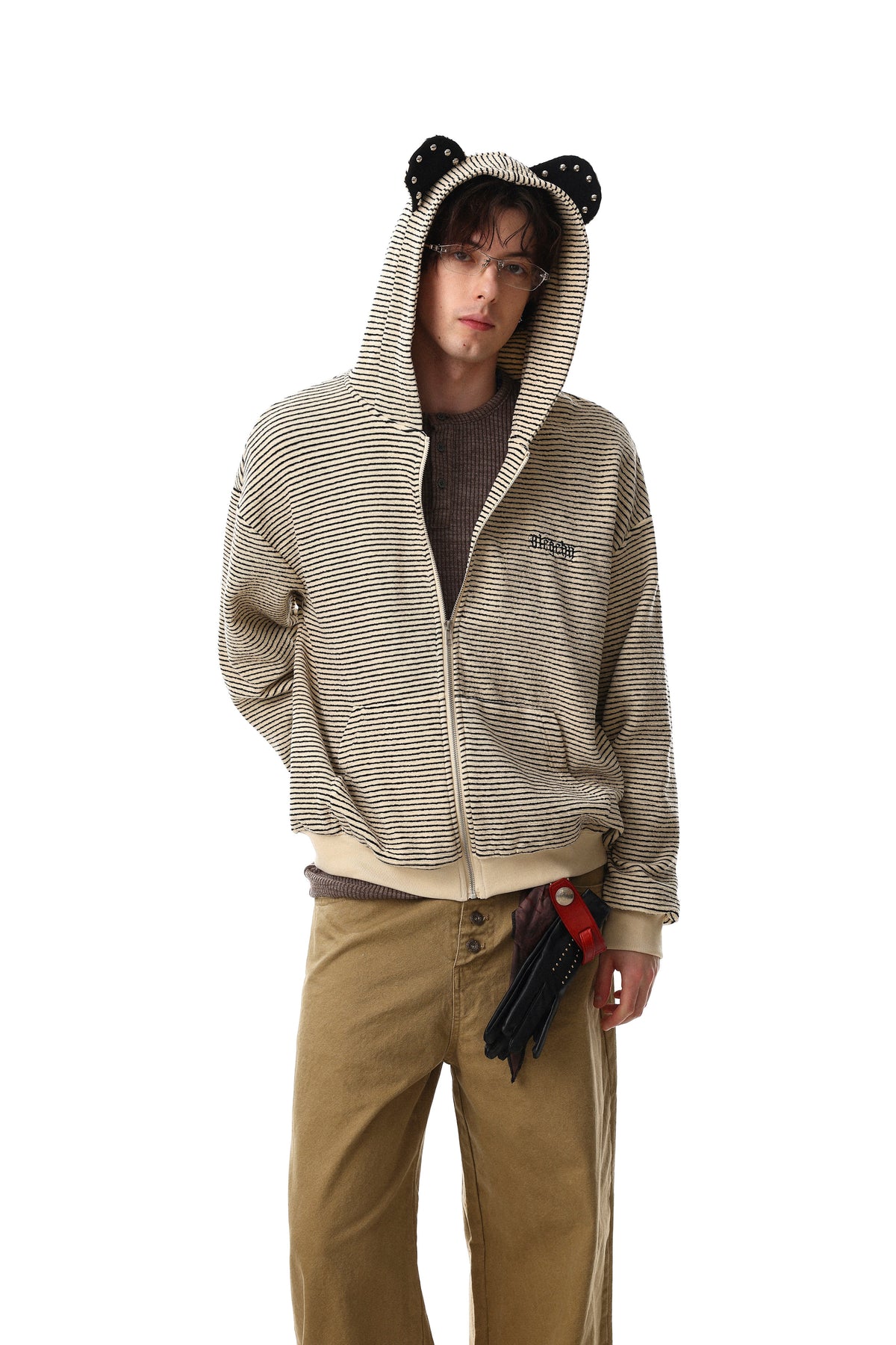 Madxmarx Striped Zip Hoodie