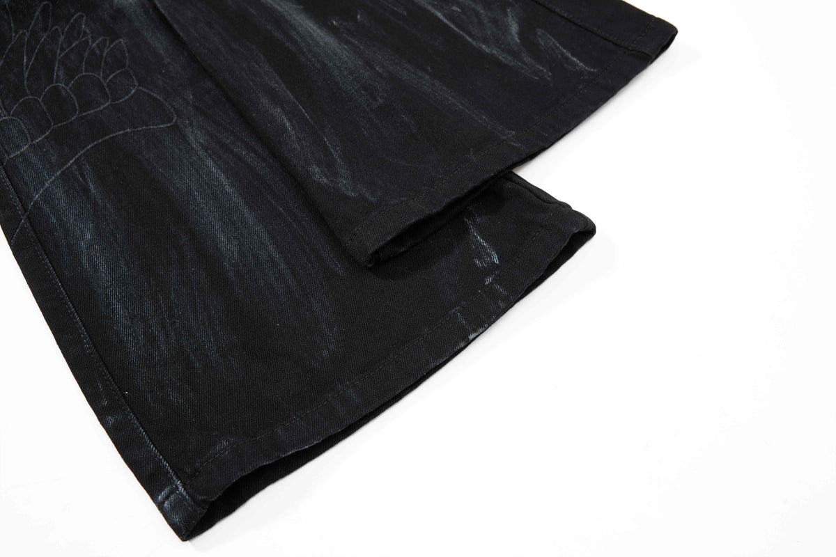Madxmarx Washed Utility Flare Denim Jeans