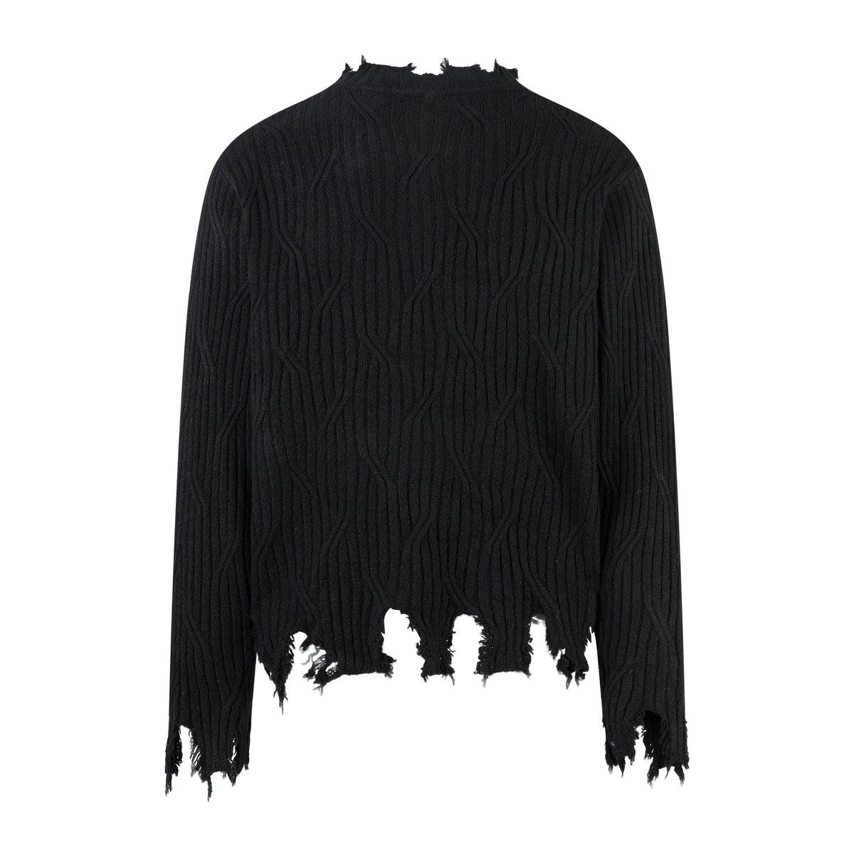 Madxmarx Distressed Ribbed Henley Knit