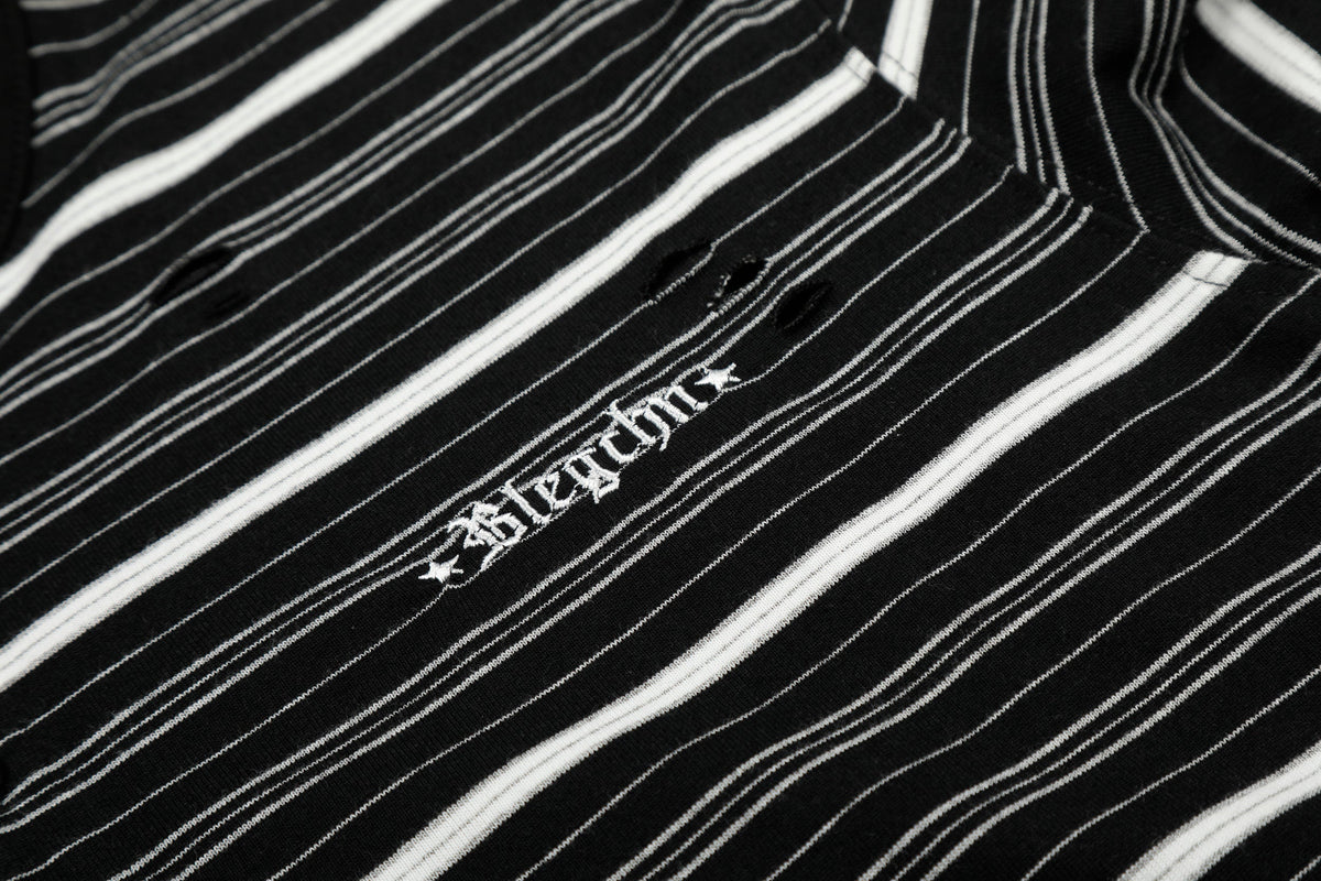 Madxmarx Striped Henley Long Sleeve Tee