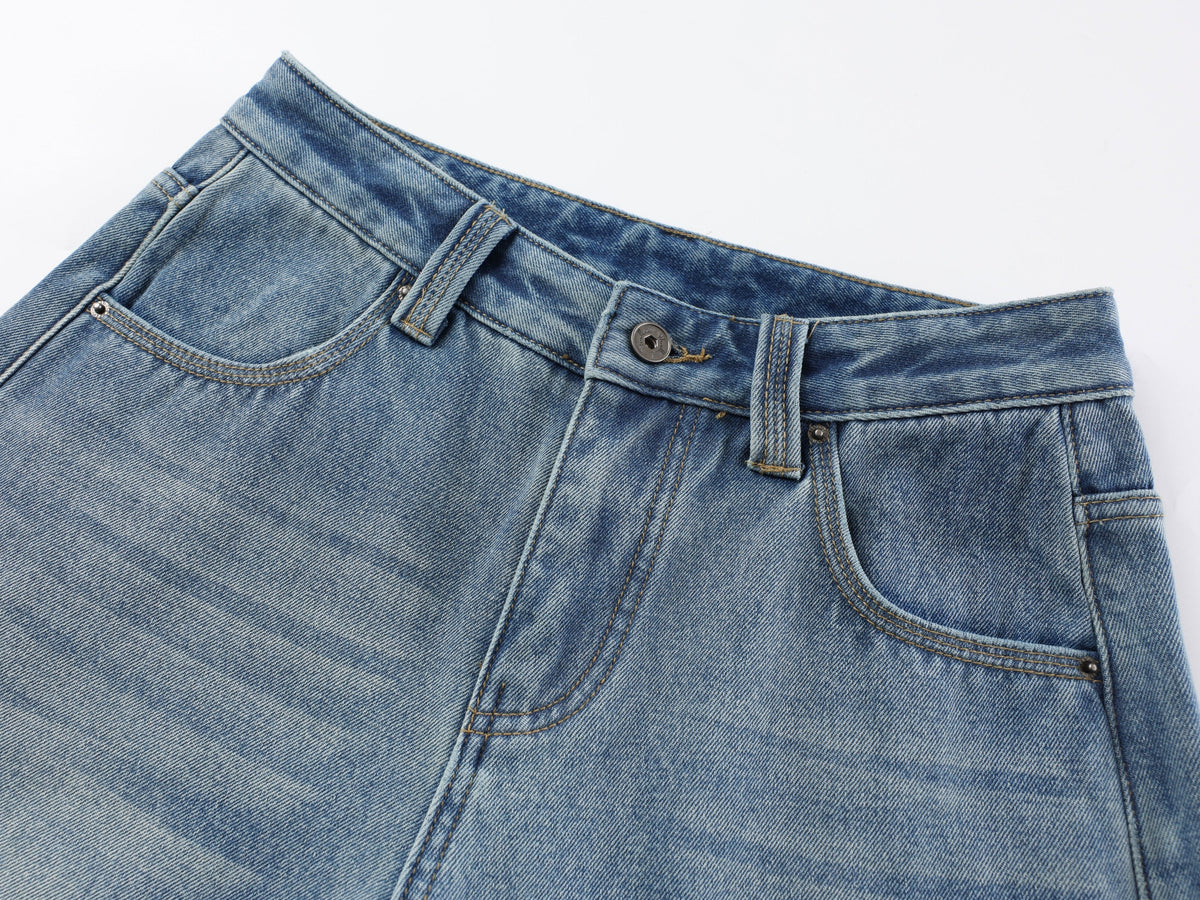 Pantalon en jean superposé doublé de polaire Madxmarx