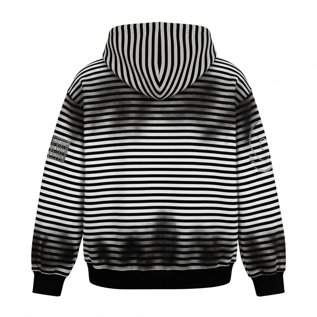 Madxmarx Striped Graphic Zip-Up Hoodie