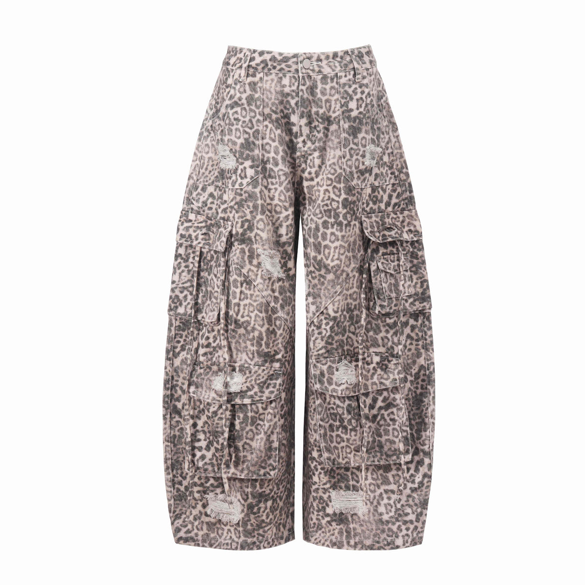 Madxmarx Leopard Cargo Baggy Jeans