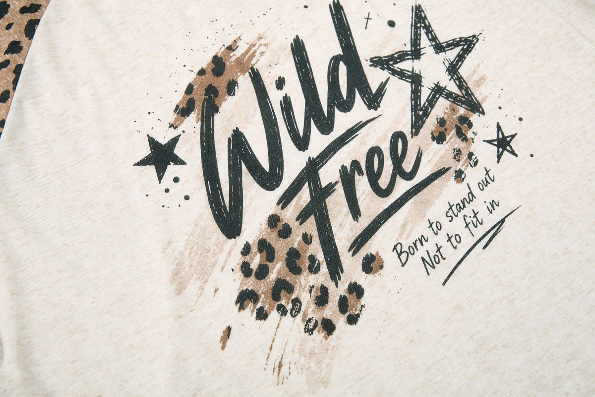 Madxmarx Wild Free Leopard Raglan Long Sleeve Tee