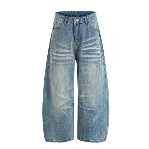 Calça Jeans Wide-Leg Heavy Washed Madxmarx - PP / Azul