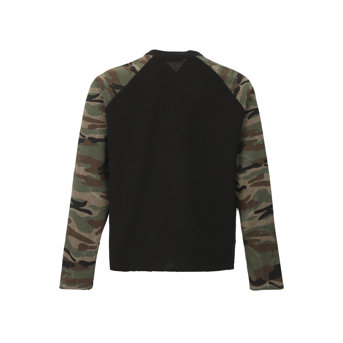 Madxmarx Camo-Sleeve Varsity Graphic Long-Sleeve Tee