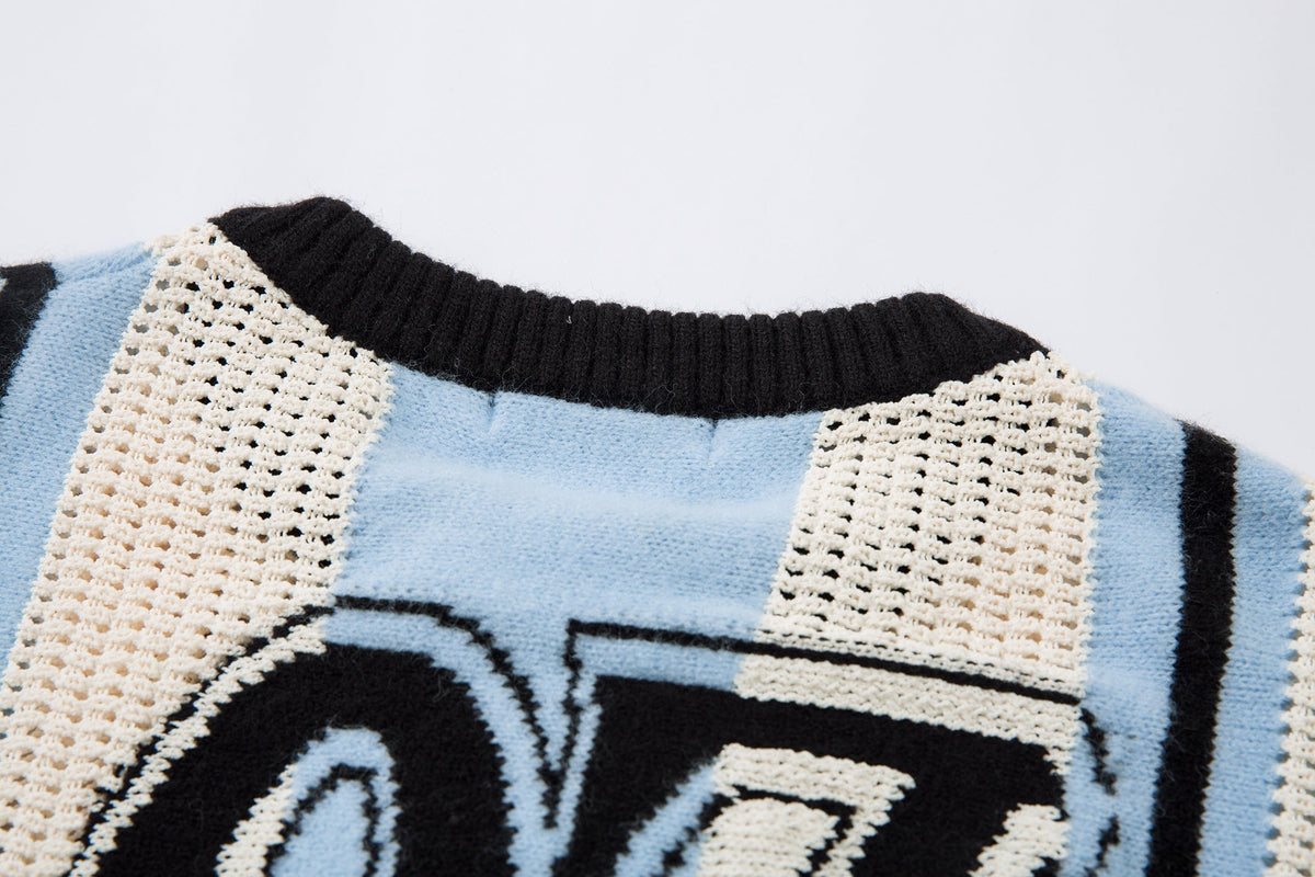 Madxmarx Varsity Stripe Knit Sweater
