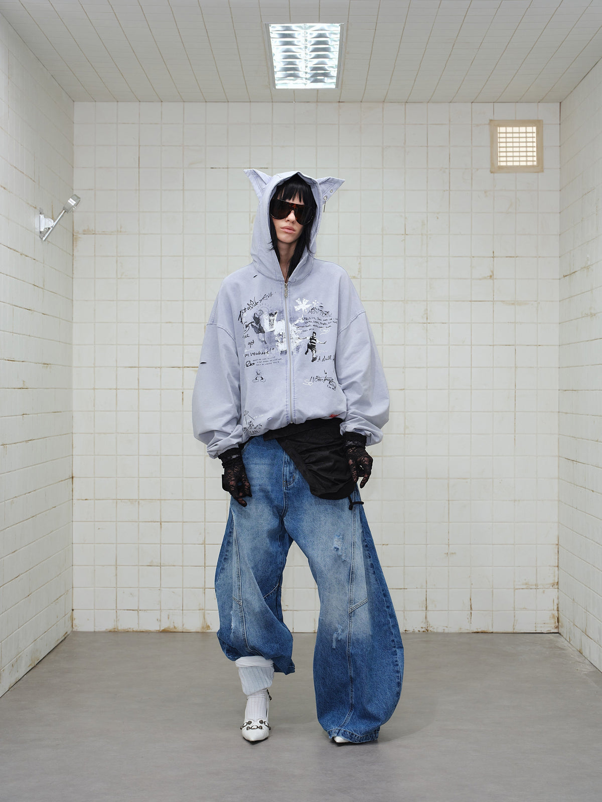 Madxmarx Gradient Graphic Zip Hoodie