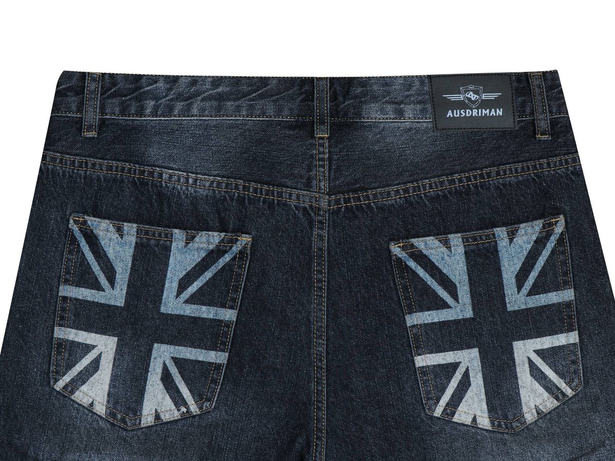 Madxmarx Union Jack Studded Wide-Leg Jeans