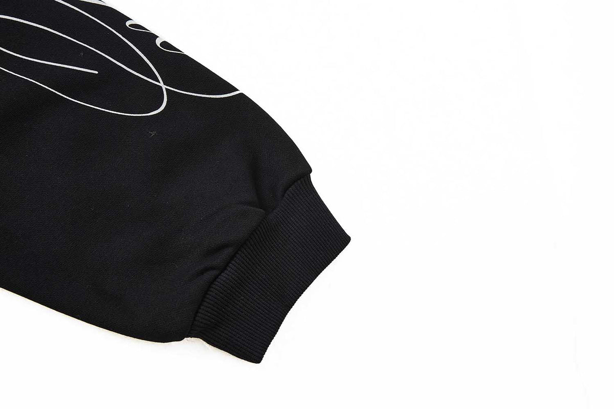 Madxmarx Faux Fur Hood Graphic Zip-Up Hoodie