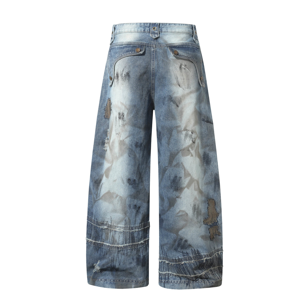Pantalon en jean patchwork effet vieilli Madxmarx