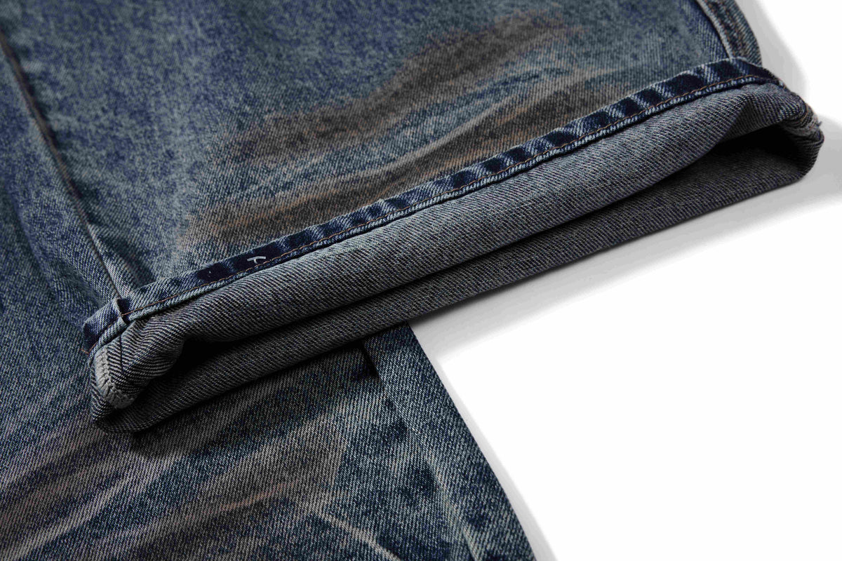 Madxmarx Washed Button-Detail Baggy Jeans