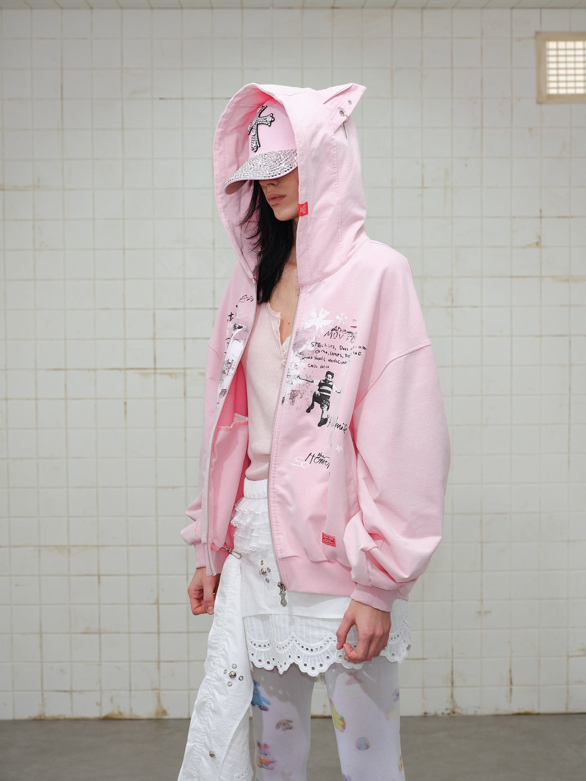 Madxmarx Gradient Graphic Zip Hoodie