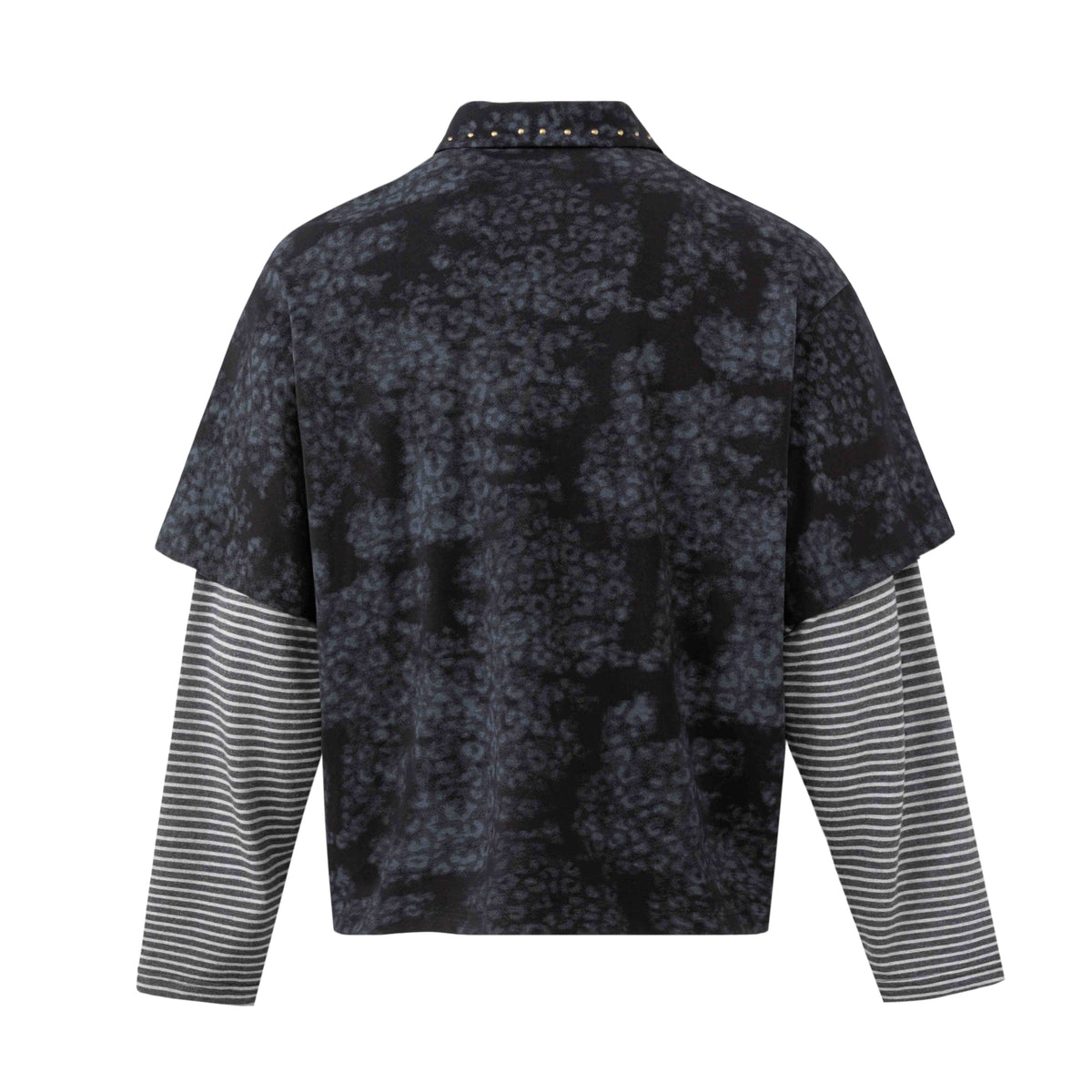 Madxmarx Layered Stripe Sleeve Polo Shirt