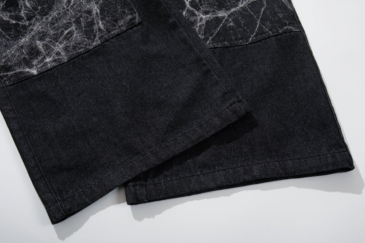 Pantalon large à empiècement craquelé Madxmarx