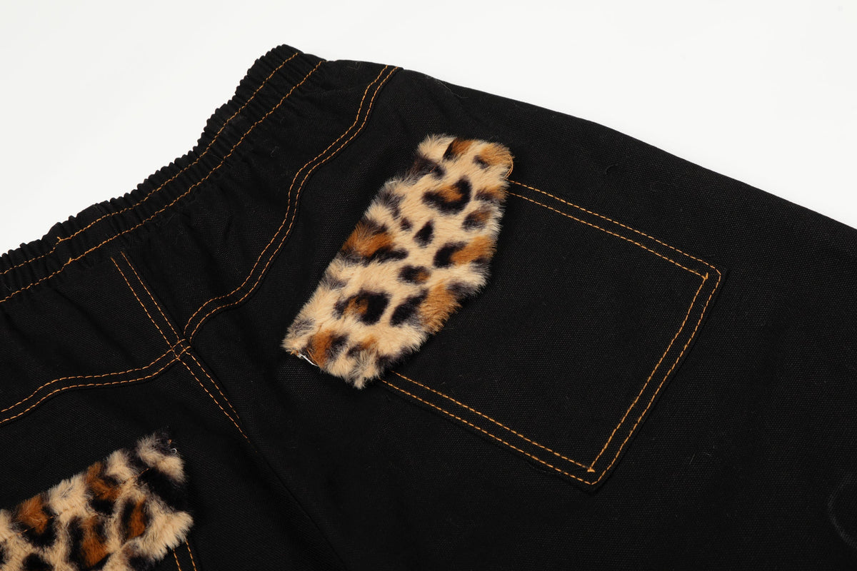 Pantalon large à patch léopard Madxmarx