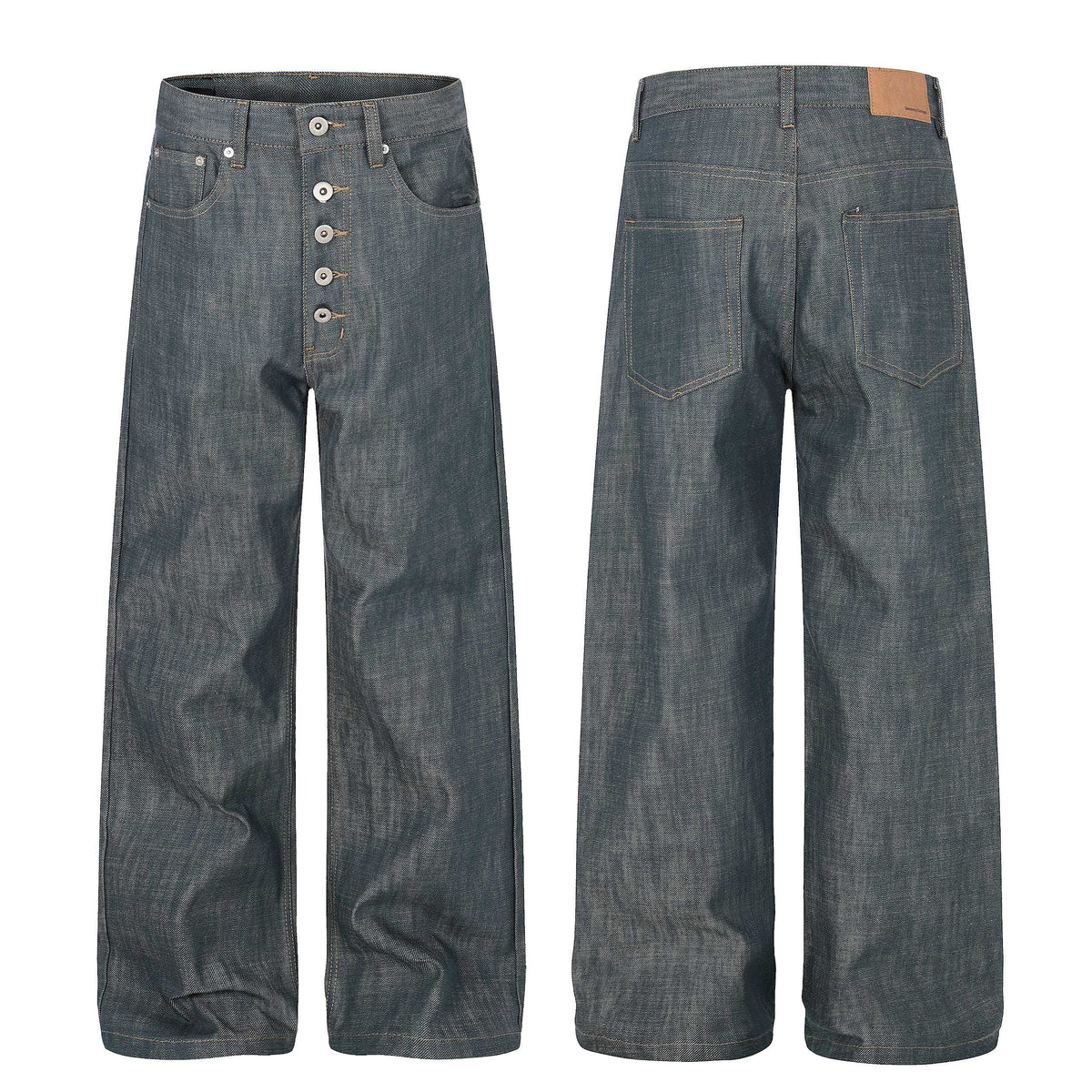 Madxmarx „Washed Grey Button Denim Jeans“