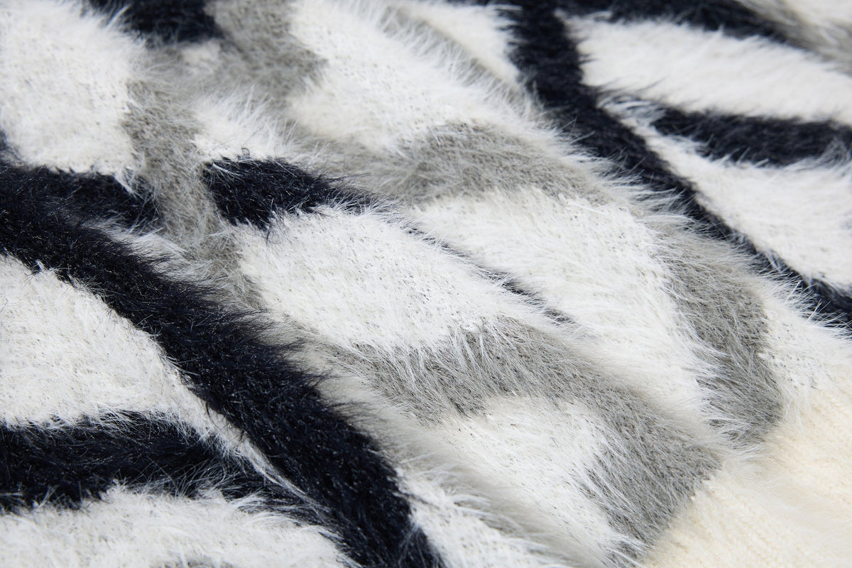 Madxmarx Flame Pattern Fleece Zip Hoodie