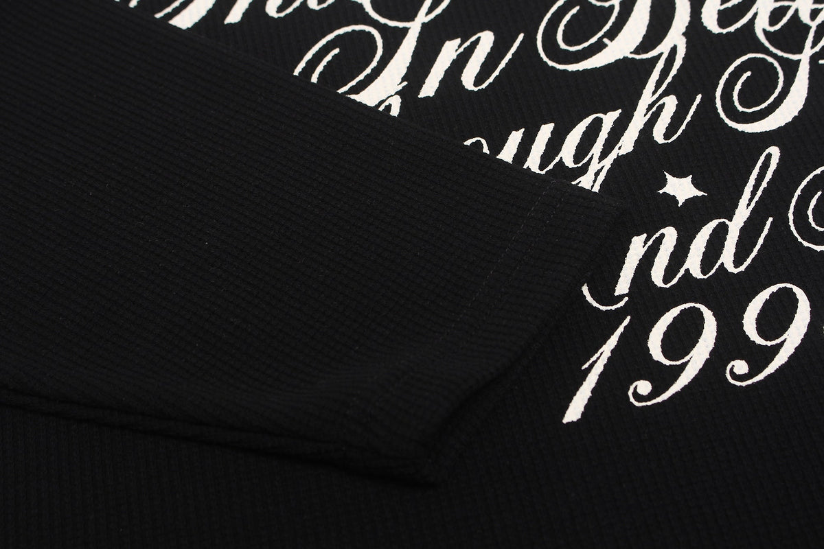 Madxmarx Script Graphic Waffle Long Sleeve