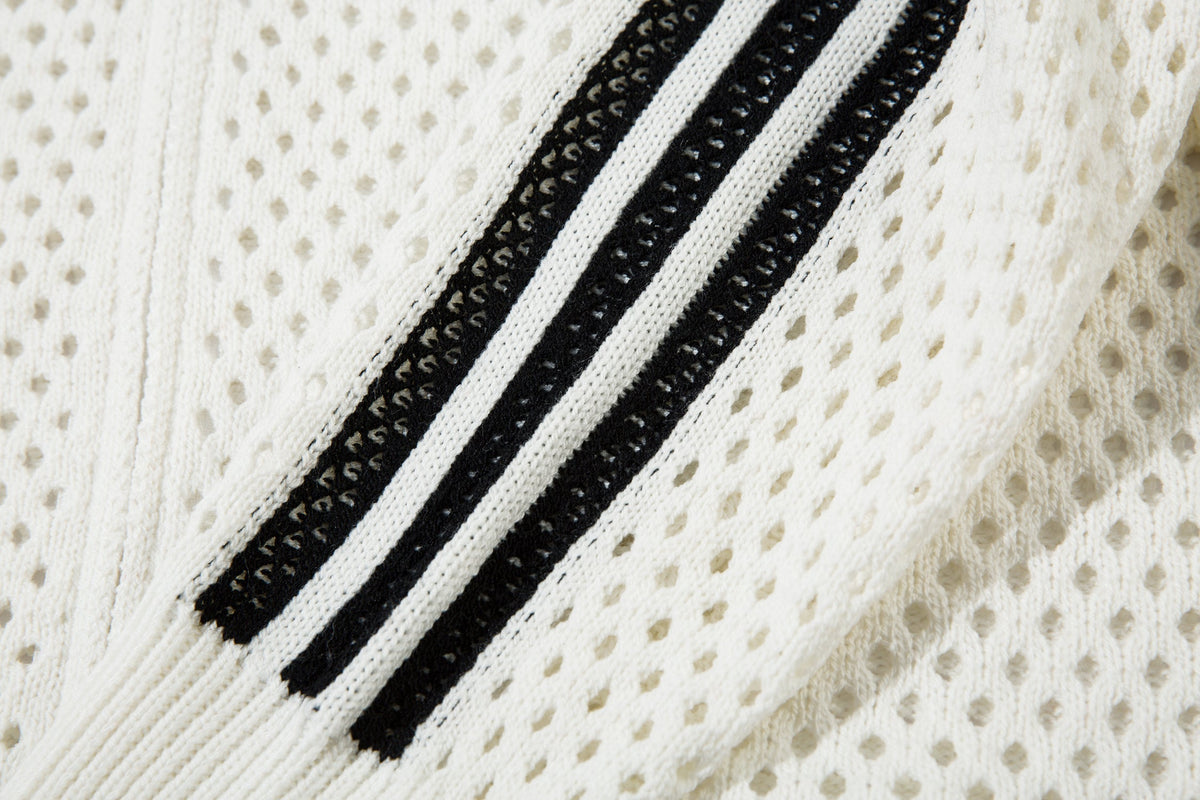Madxmarx Striped Mesh Zip-Up Jacket