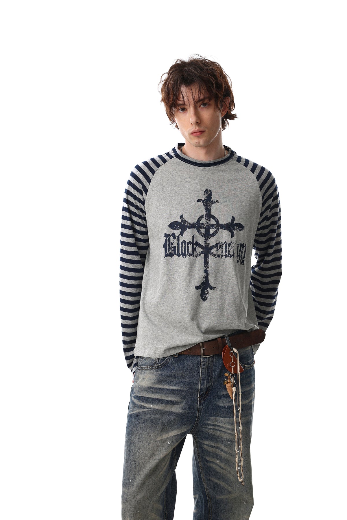 Madxmarx Cross Graphic Raglan Long Sleeve Tee