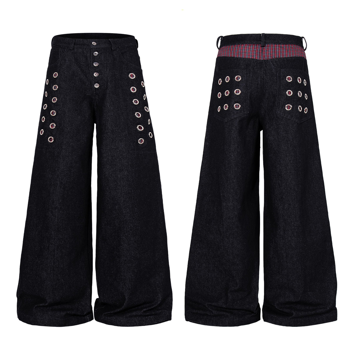 Madxmarx Eyelet Wide-Leg Jeans