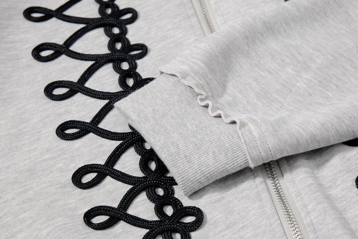 Madxmarx Braided Detail Zip-Up Hoodie