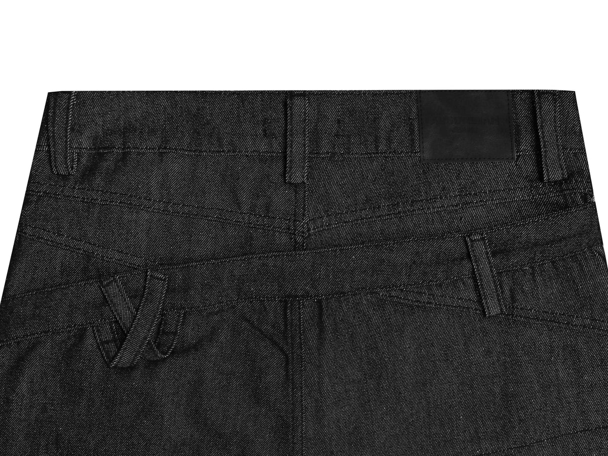 Madxmarx Asymmetric Strap Panel Wide-Leg Jeans