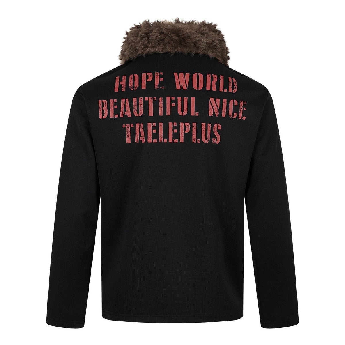 Madxmarx Faux Fur Collar Graphic Polo Tee