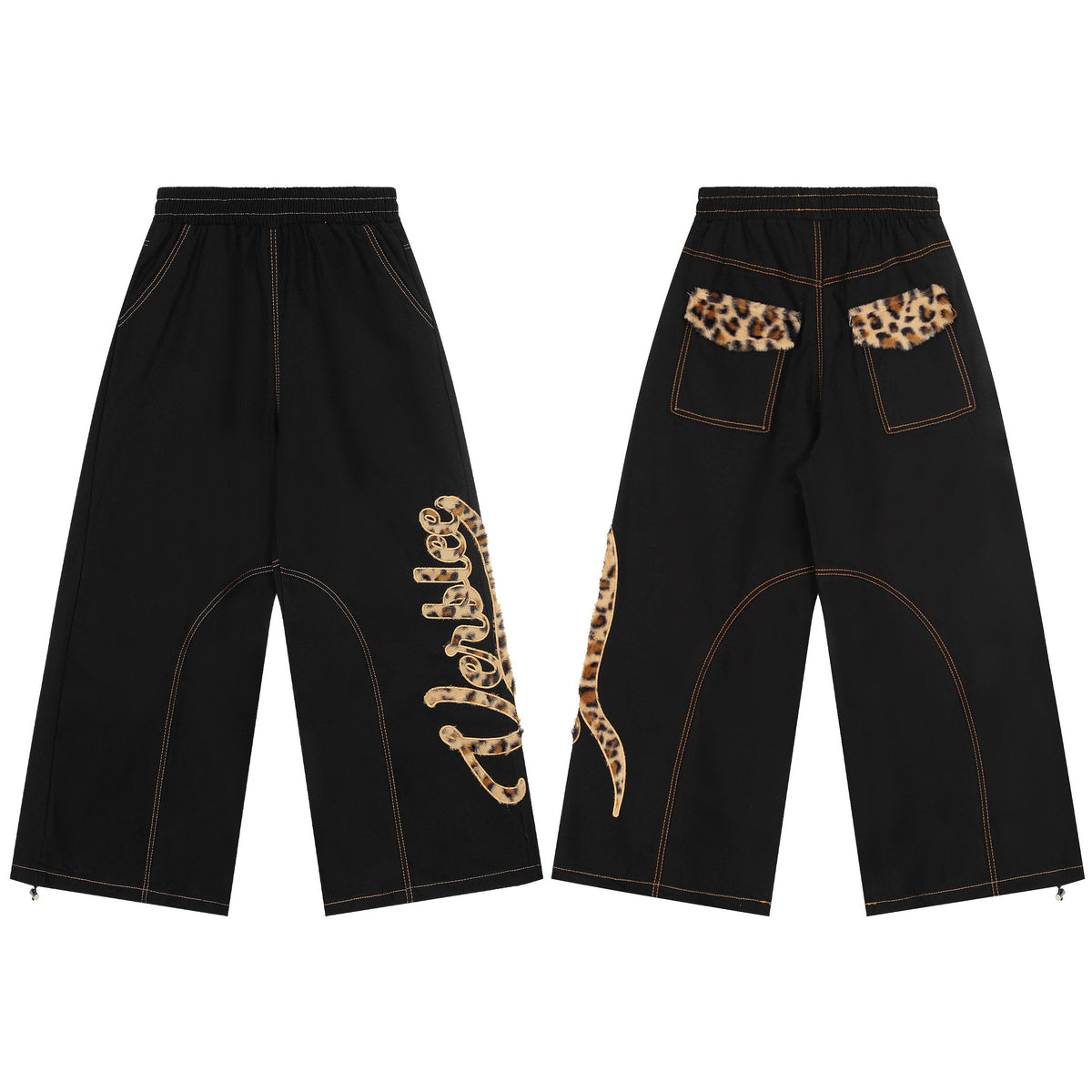 Pantalon large à patch léopard Madxmarx