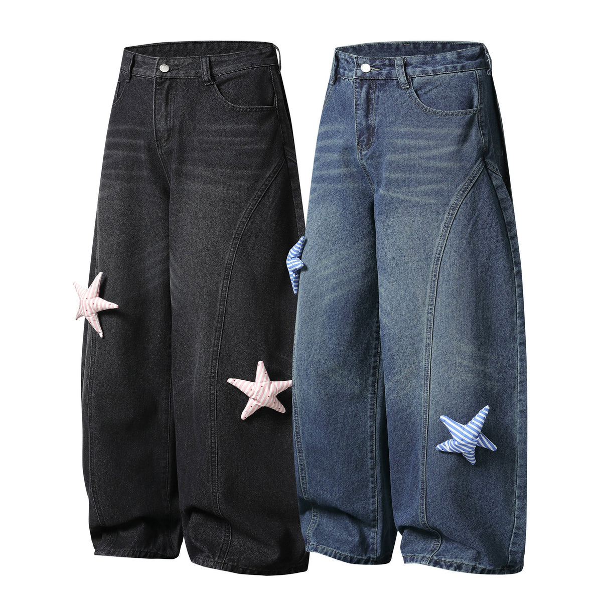 Pantalon en jean à patch étoile Madxmarx