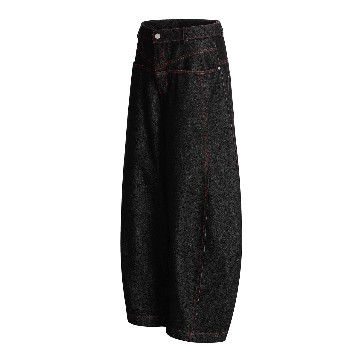 Madxmarx Red Stitch Barrel Denim Pants
