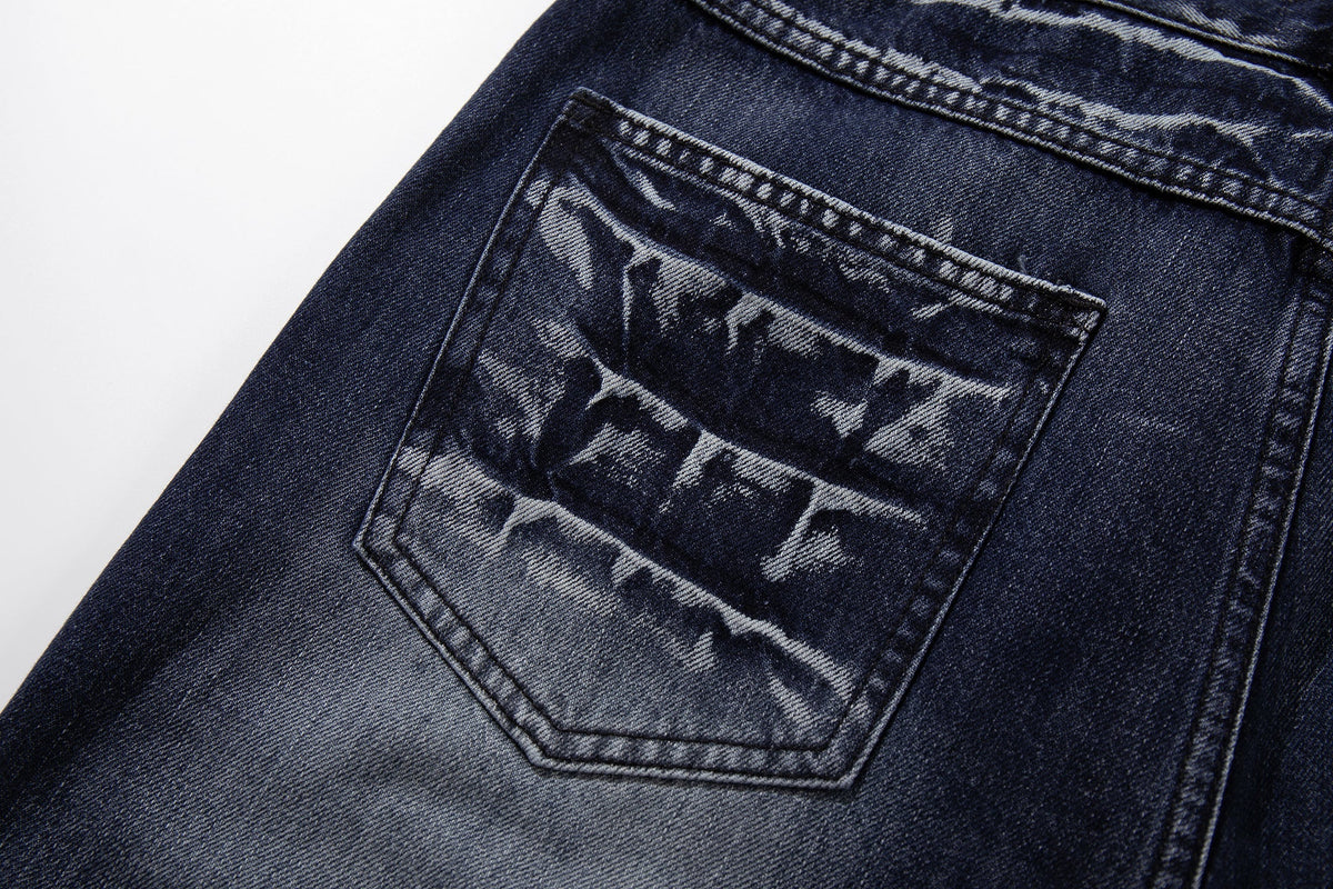 Madxmarx Cracked-Wash Wide-Leg Denim