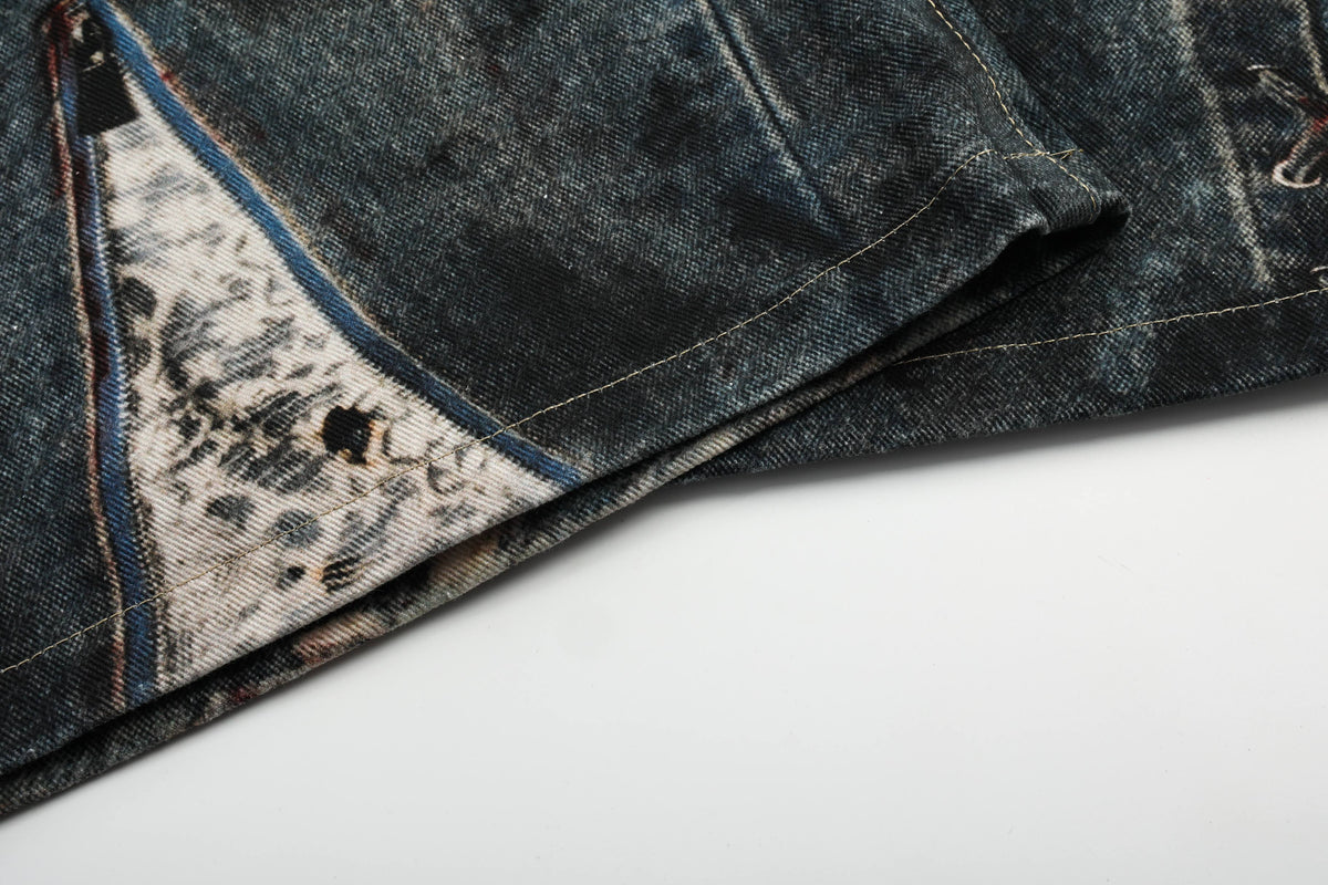 Madxmarx Vintage Chain Patchwork Wide-Leg Jeans
