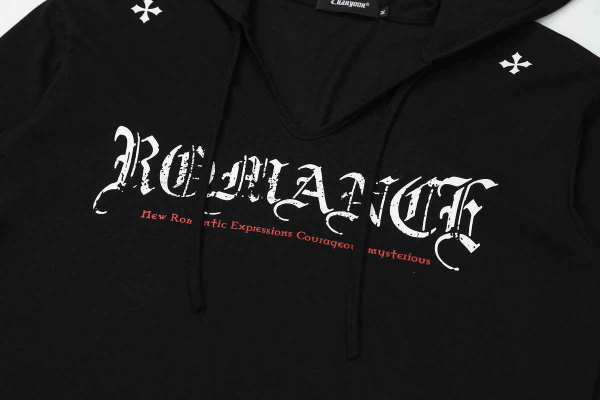 Madxmarx Gothic Logo Hooded Long Sleeve