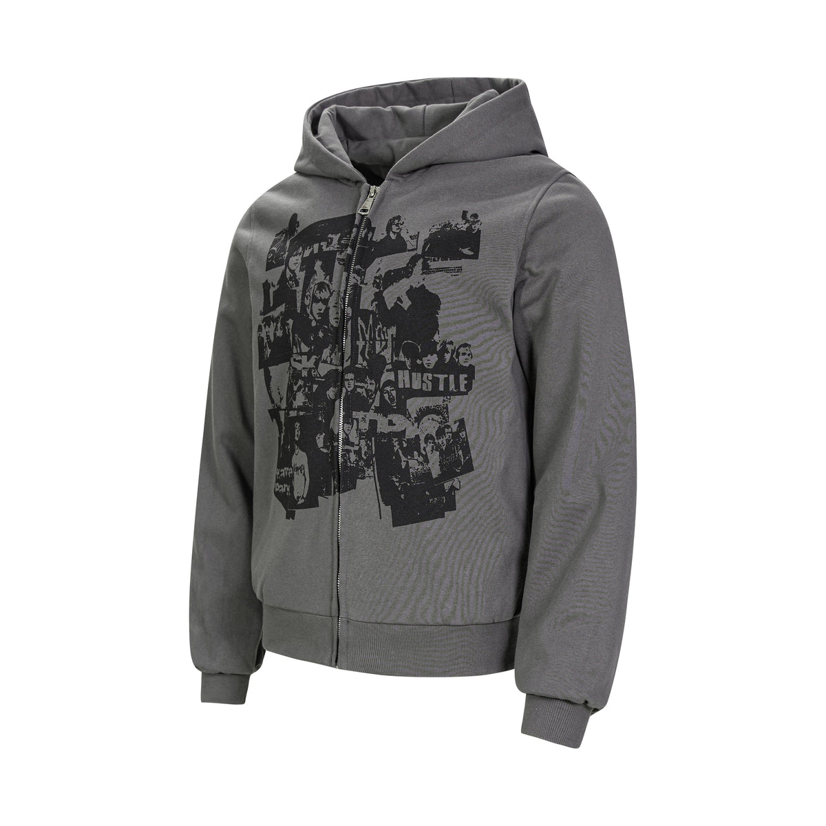 Madxmarx Retro Collage Print Zip Hoodie