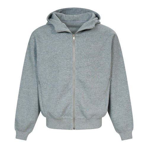 Madxmarx Curved Panel Full-Zip Hoodie - S / Grau
