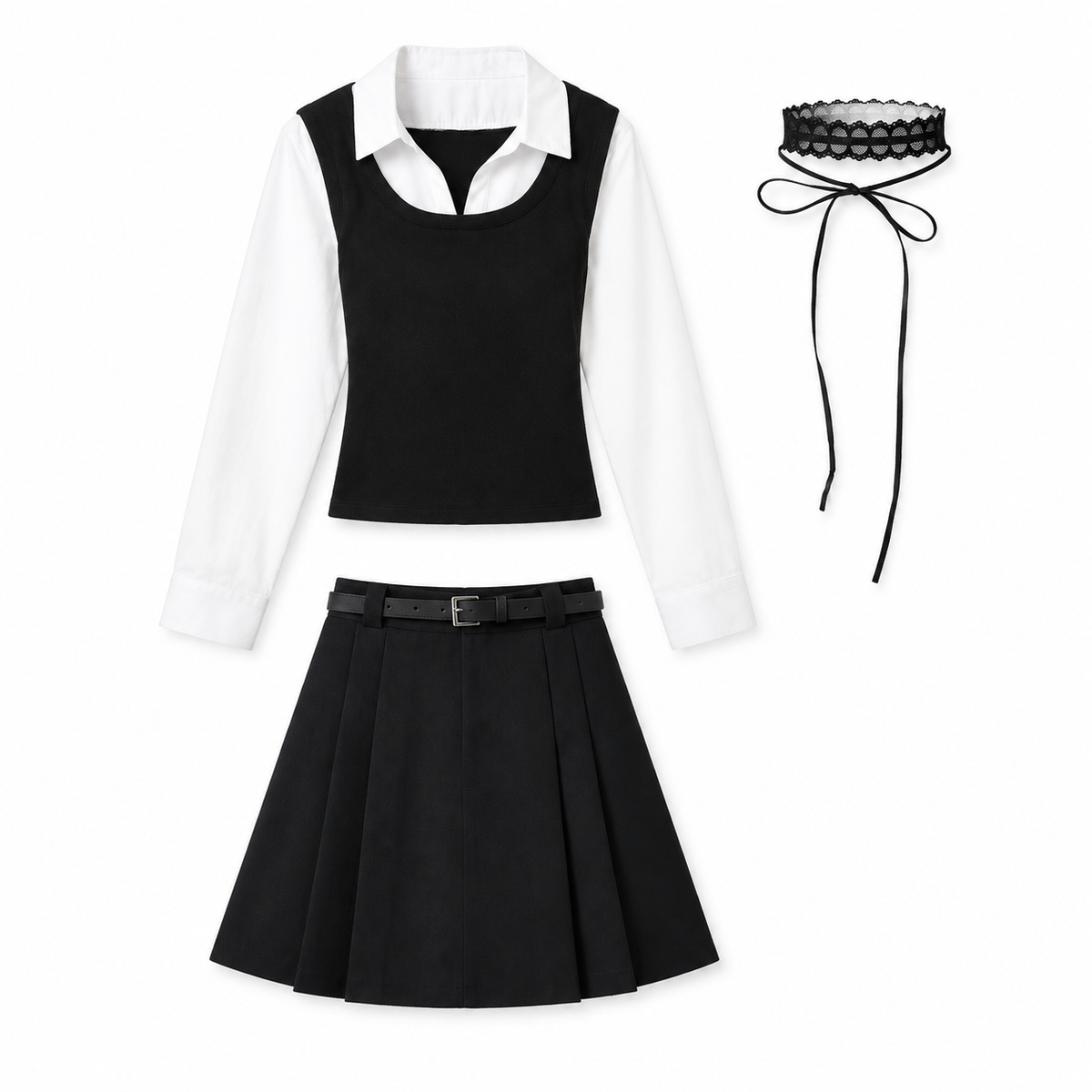 Halloween Gothic Schoolgirl Costume Set