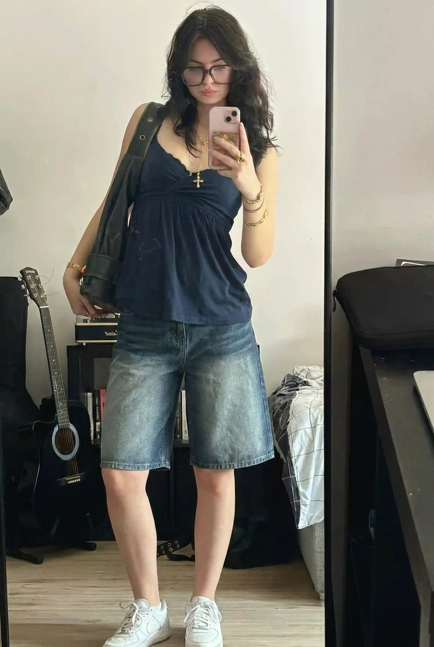 Washed Wide Leg Short