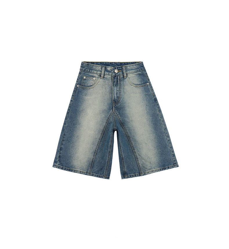 Pantaloni da donna Y2k in tessuto lavato e consumato