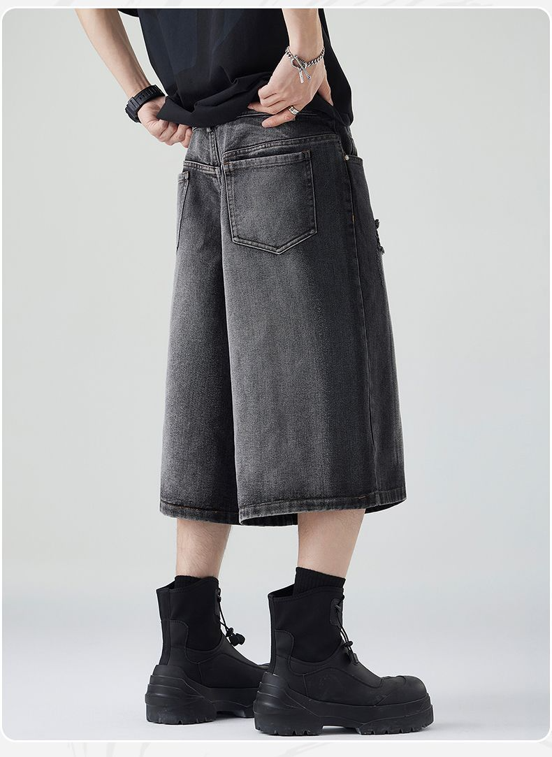 Jorts retrò strappati neri lavati