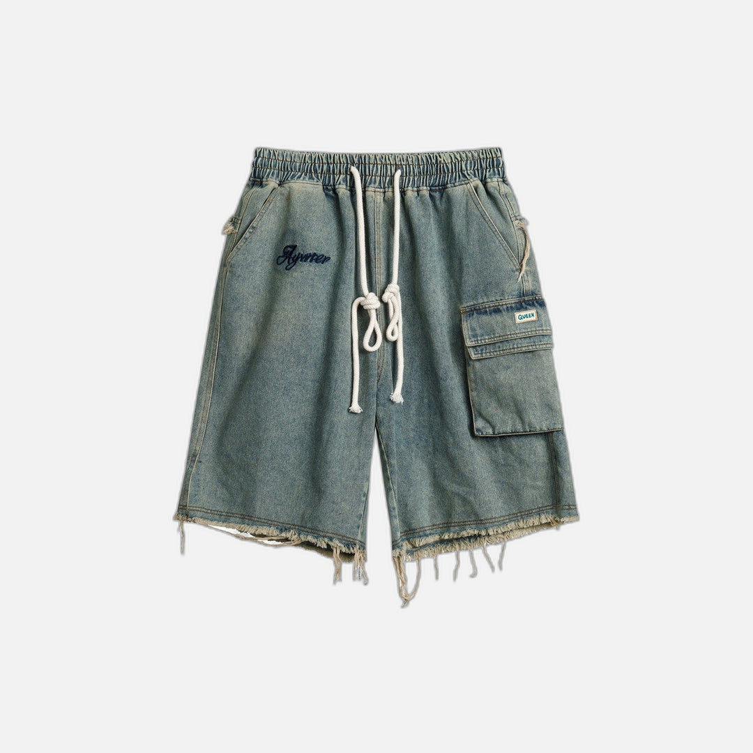 Short en jean vintage décontracté ample et droit