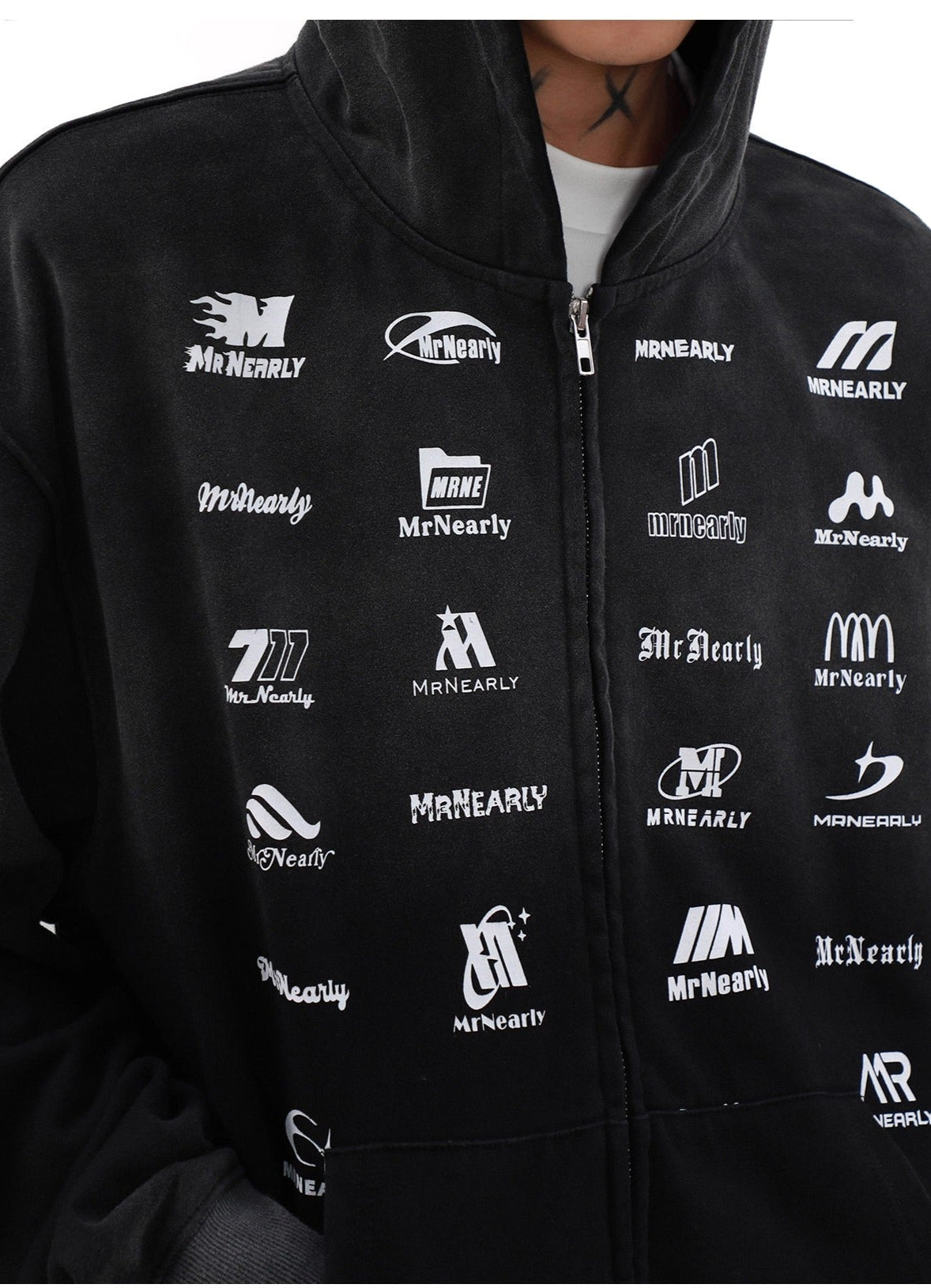 Heavyweight Cleanfit Print Zip-up Sweatshirt