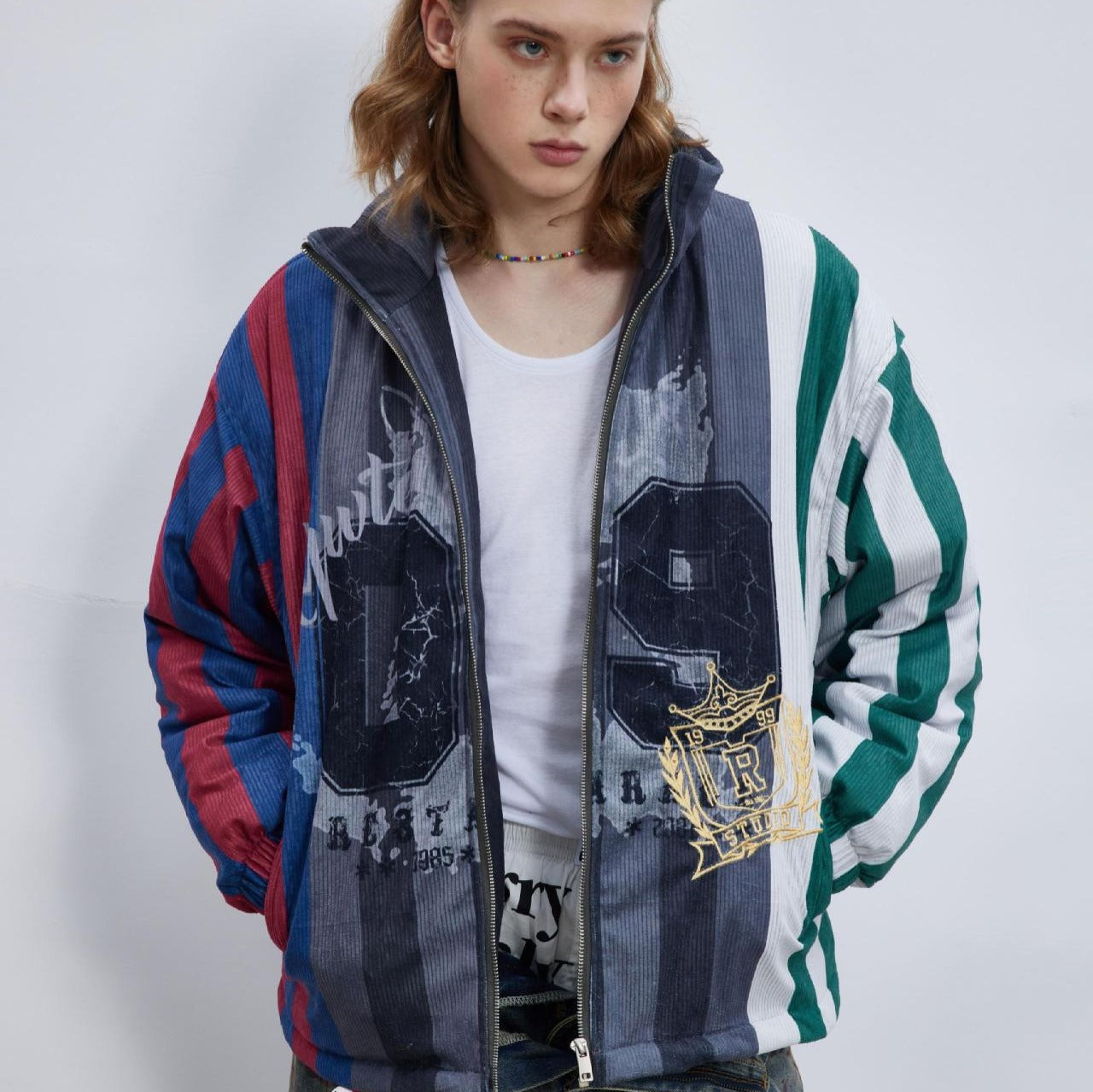 Retro Stripe Puffer Jacket