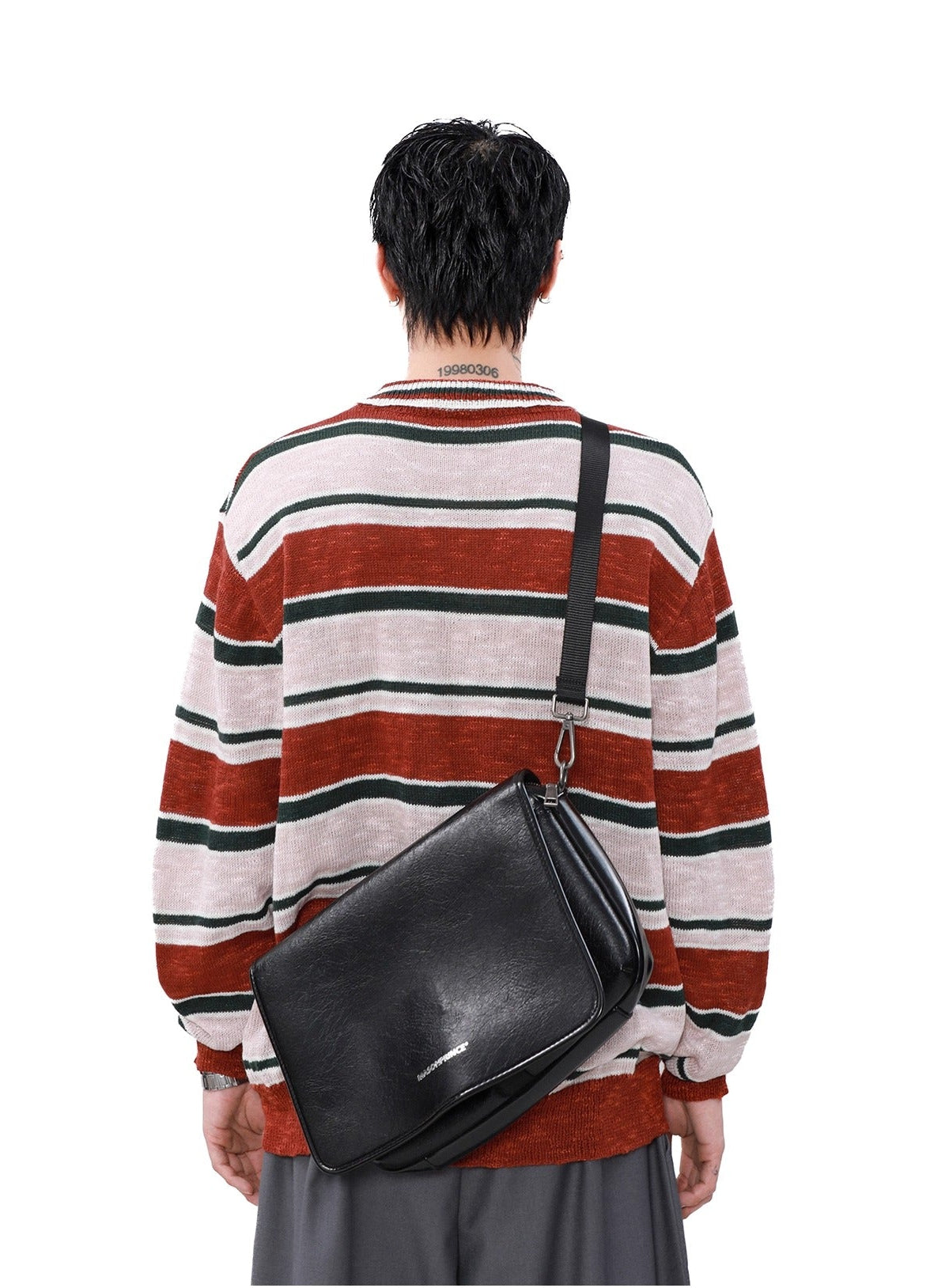 Contrast Stripe Polo Knit Sweater