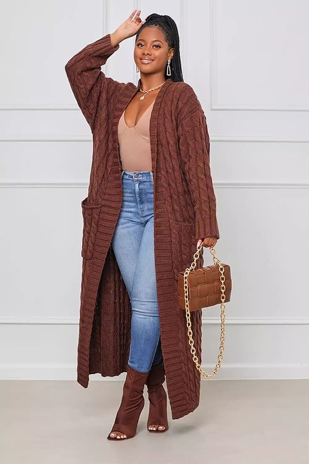 Chic Washed Long Cardigan