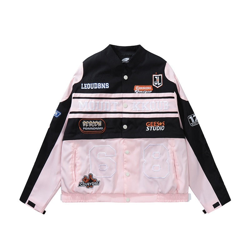 Detachable Motorcycle Crop Varsity Jacket