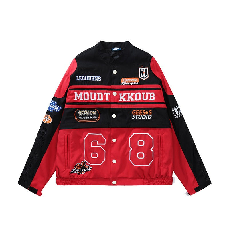 Detachable Motorcycle Crop Varsity Jacket
