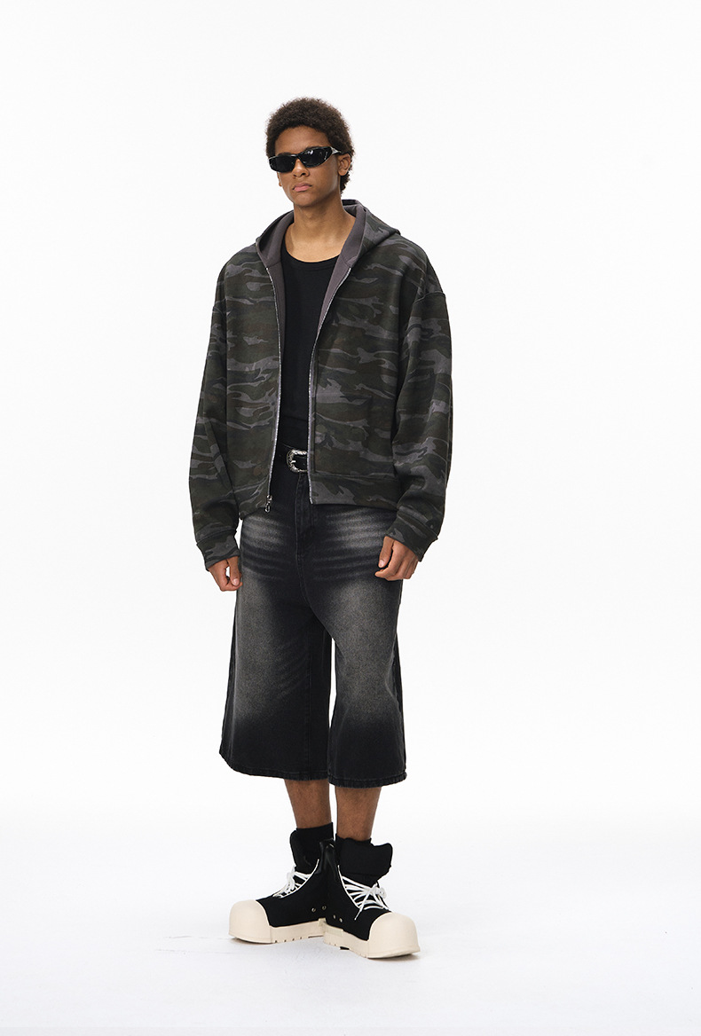Camouflage Reversible Zippered Jacket
